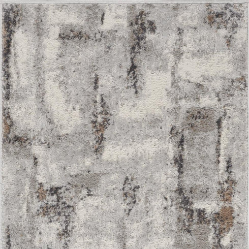 9' X 12' Ivory and Gray Abstract Non Skid Area Rug